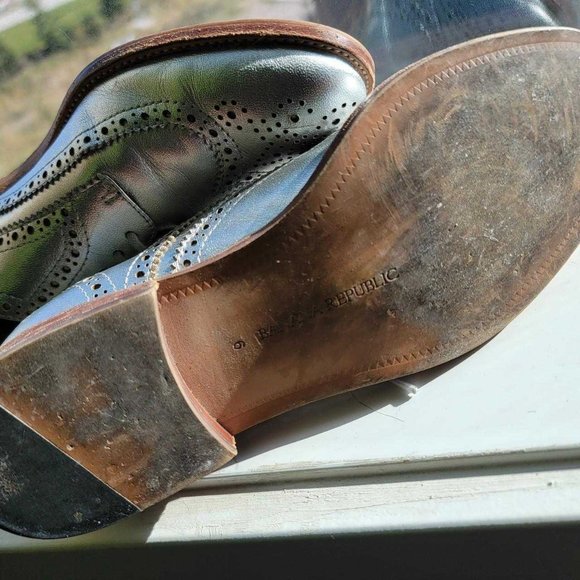 Silver Leather Lace-up Oxfords - Picture 5 of 5